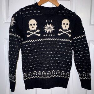 Polo Ralph Lauren Black and Cream Skull Sweater